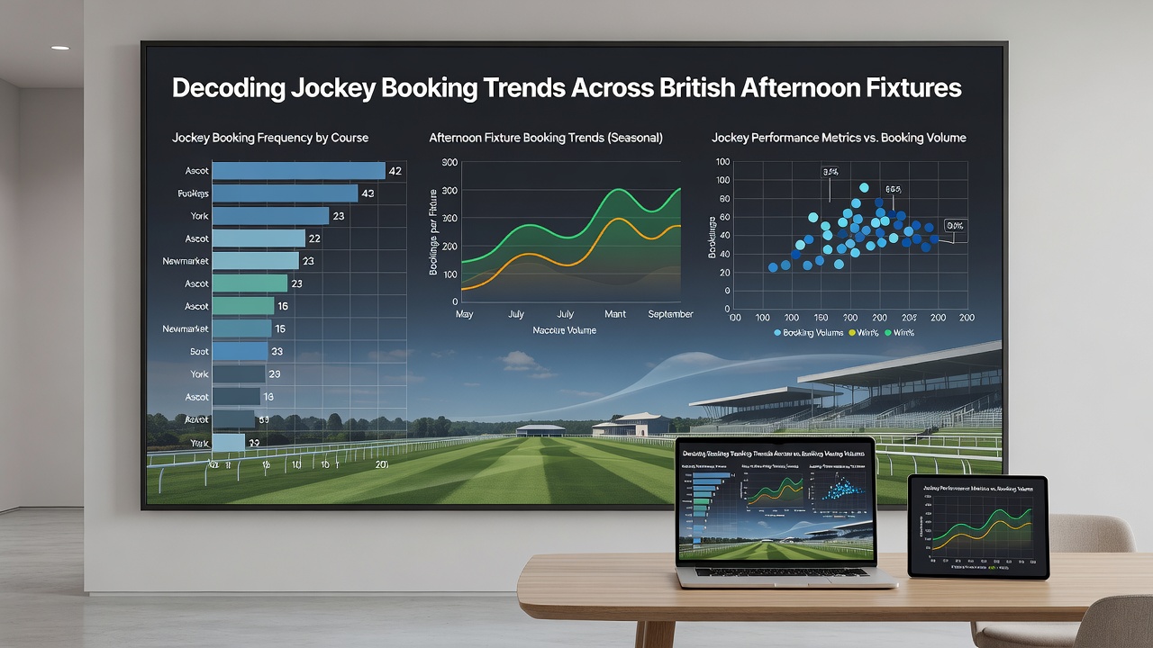 Detailed view of a racecard showing jockey bookings for an afternoon British fixture